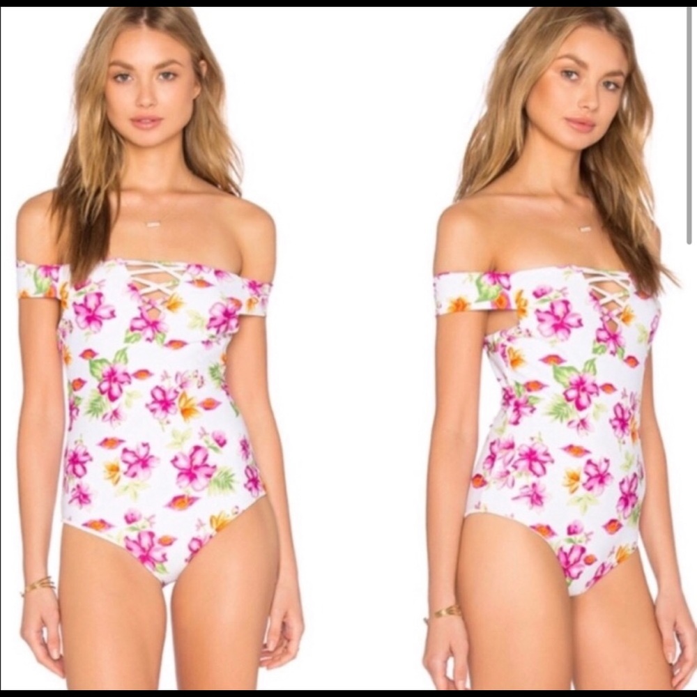 Frankies Bikinis tropical one piece